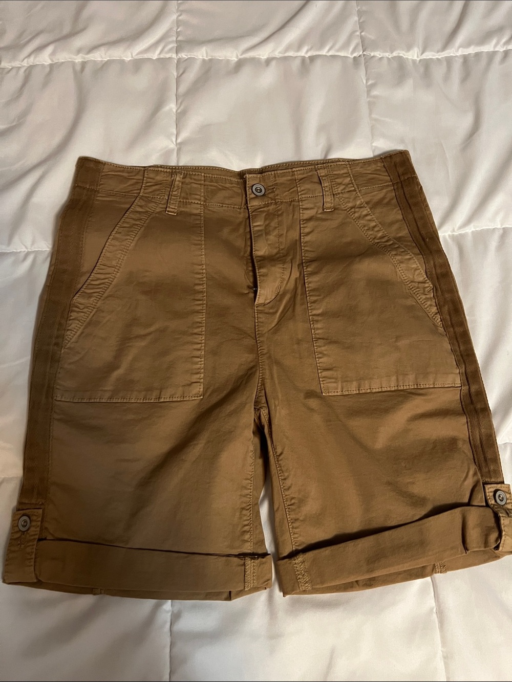 Denver Hayes Tan Utility Bermuda Shorts